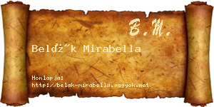Belák Mirabella névjegykártya